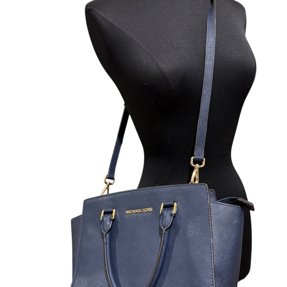 Michael Kors Selma  satchel Shoulder navy blue  Bag - Picture 7 of 15